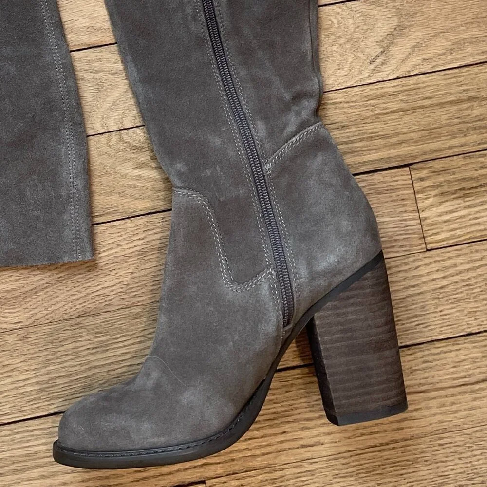Kelsi Dagger Brooklyn Logan Taupe Wide Calf Boots NWOB Size 7